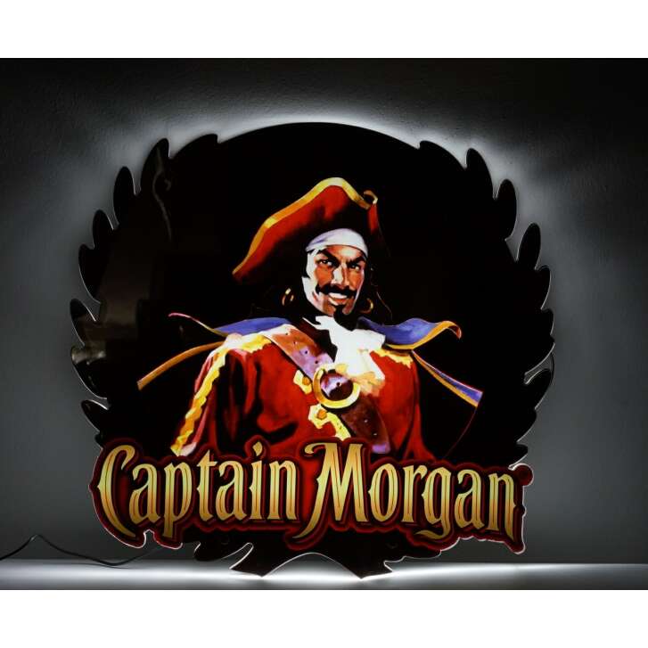1x Captain Morgan Rum enseigne lumineuse pirate rouge 57 x 53