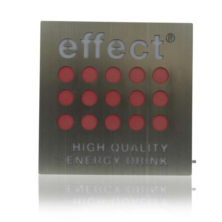 1x enseigne lumineuse Effect Energy rectangulaire argent rouge 30 x 30