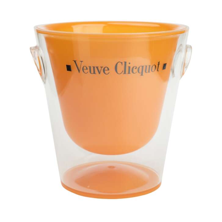 1x Veuve Clicquot Seau à Champagne Single rond orange avec extérieur transparent