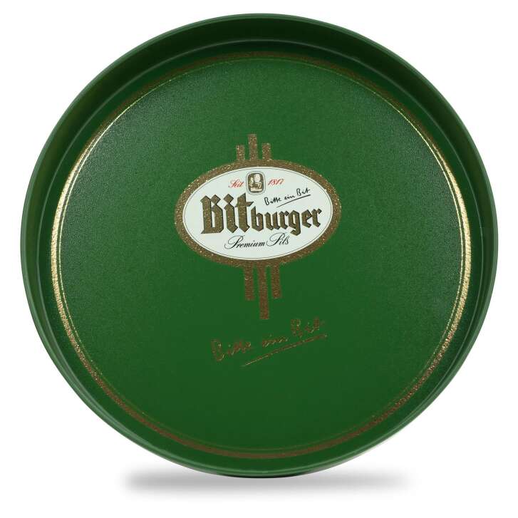 1x Bitburger plateau à bière vert antidérapant bord haut