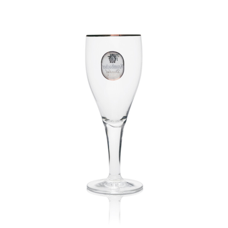 6 verres Krombacher 0,3 l, pils brune, forme tulipe, bord doré, verres gastronomiques, brasserie