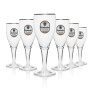 6 verres Krombacher 0,3 l, pils brune, forme tulipe, bord doré, verres gastronomiques, brasserie