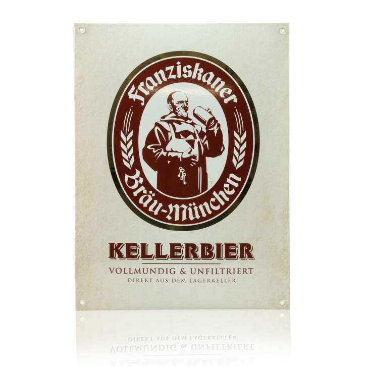 1x Franziskaner Bière Plaque de tôle Bière de cave émail de haute qualité 30 x 40