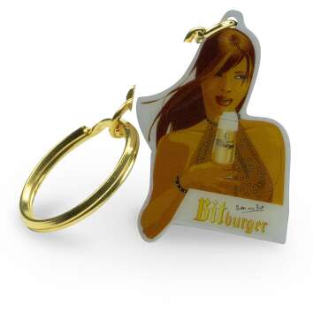 1x Bitburger Bier porte-clés or avec logo femme