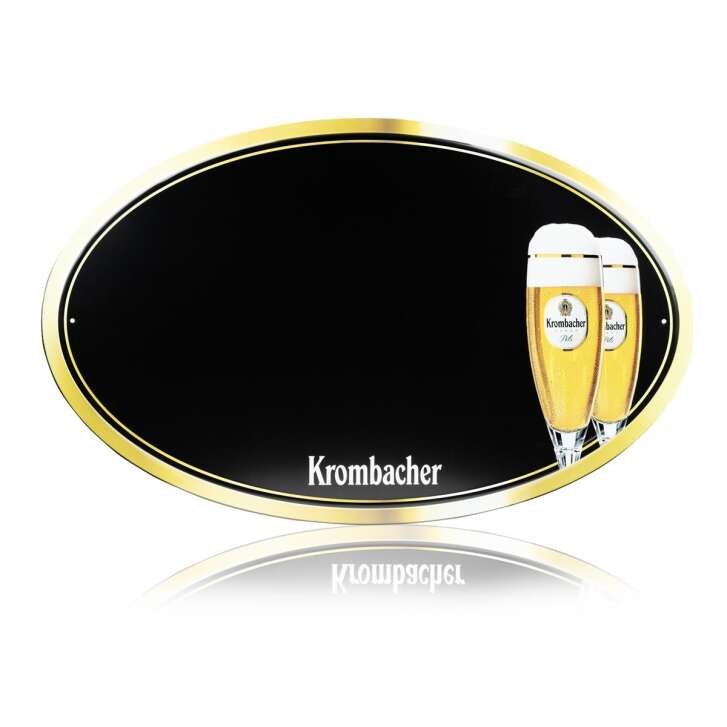 1x Krombacher Bière Tafel Tôle fine ronde 70x44