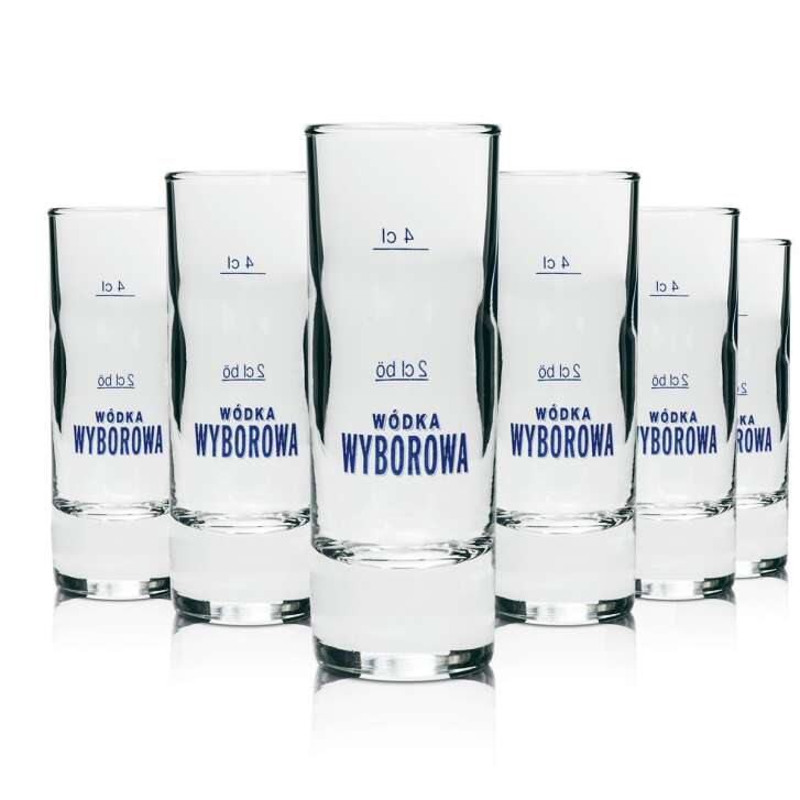 6x Wyborowa verres à vodka shots 4cl chêne 6,5cl