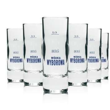 6x Wyborowa verres à vodka shots 4cl chêne...