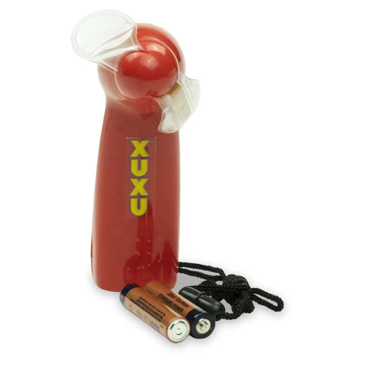 1x XuXu Limes ventilateur manuel, batteries incluses rouge