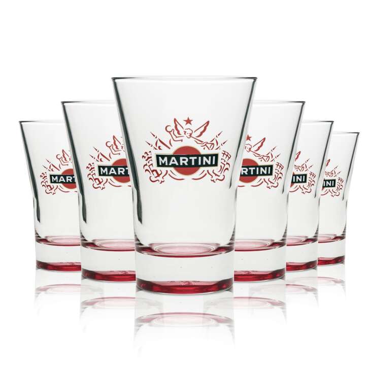 6 verres à martini Tumbler 31 cl, fond rouge