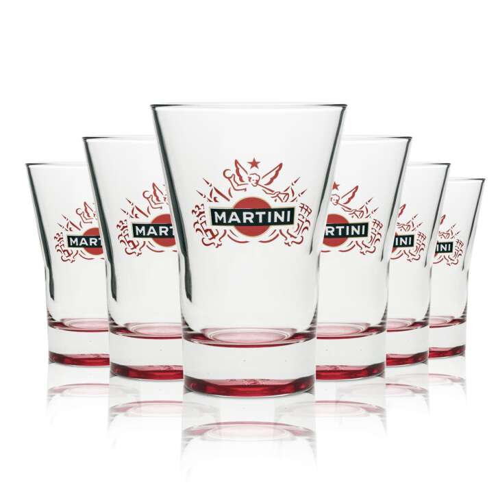 6x Martini Verre à vermouth Tumbler 31cl fond rouge