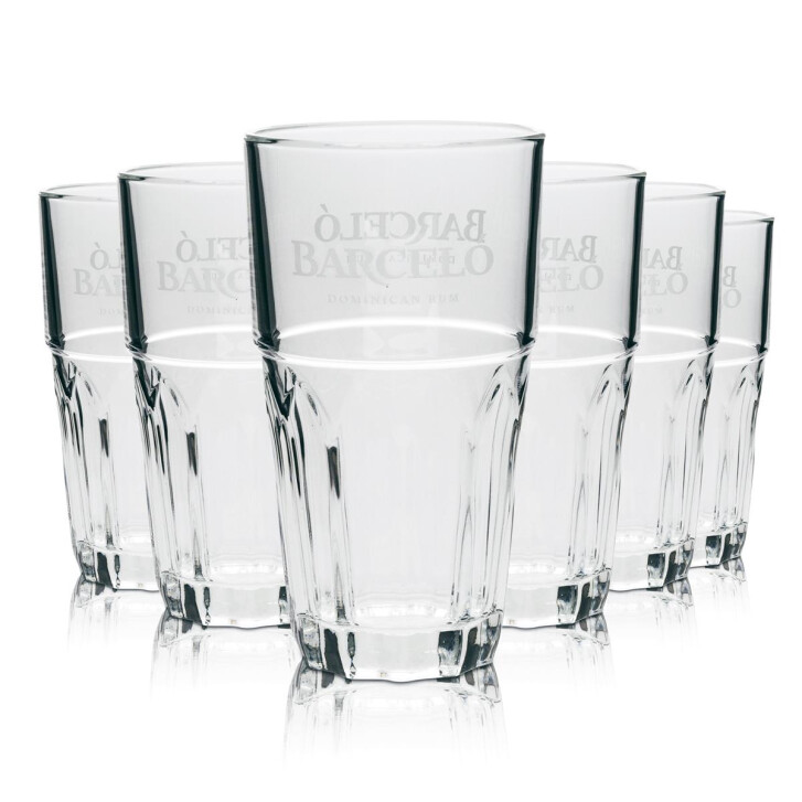 6x Barcelo verre à rhum long drink 34cl