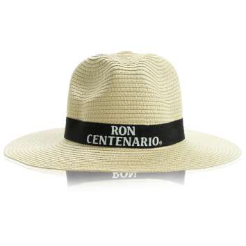 1x Ron Centenario Rum chapeau de paille naturel ruban noir