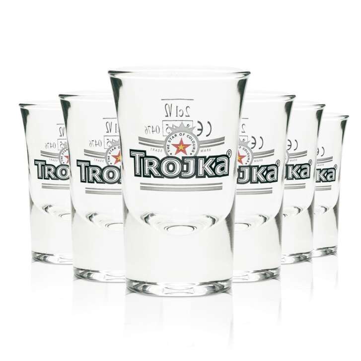 6x verre à vodka Trojka Shot On pack 2cl