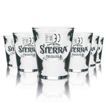 6x Sierra Tequila verre shot 2cl Dia de los Muertos