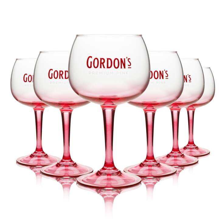 6x Gordons Verre à gin 0,4l Ballon rose Verres à cocktail Longdrink Tonic à pied