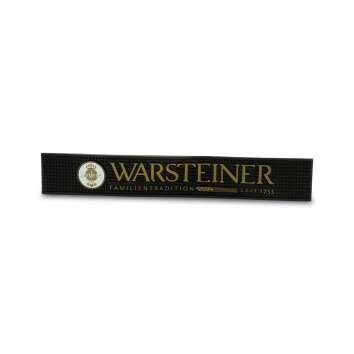 1x Tapis de bar noir pour la bière Warsteiner 58x9 cm