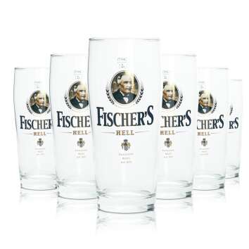 6x Fischers Glas 0,4l Willy Becher Verres à...