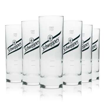 6x Schweppes Softdrink verre à long drink logo...