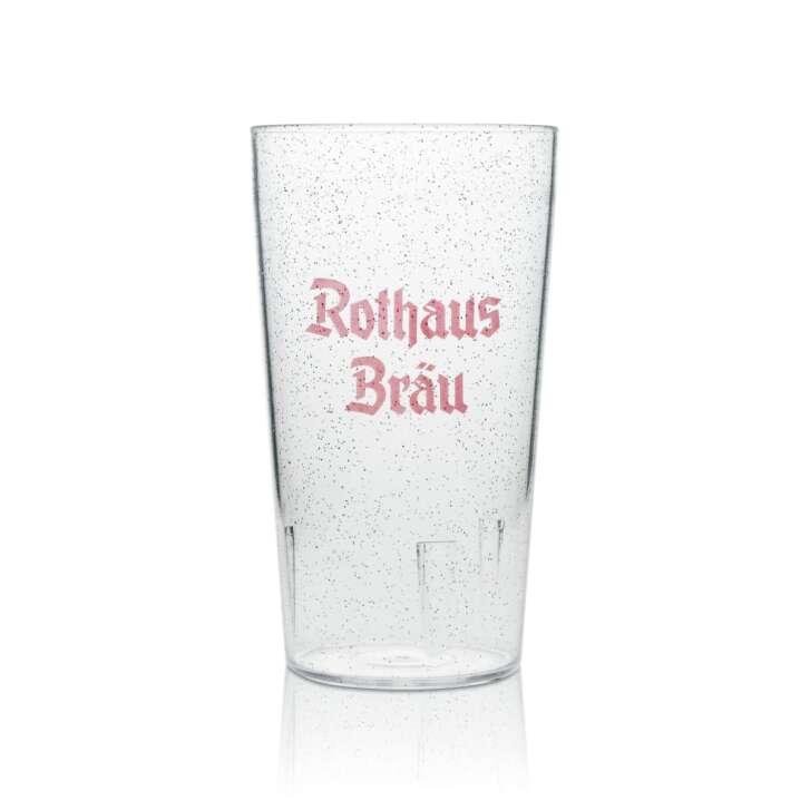 1x Rothaus gobelet de bière en plastique dur réutilisable 0,3l avec paillettes