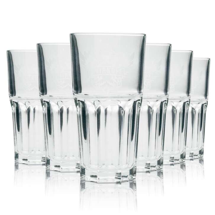 6x Smirnoff Vodka verre à long drink logo blanc