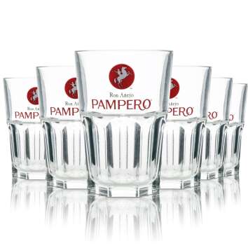 6x Pampero Rum Verre à long drink 36cl empilable