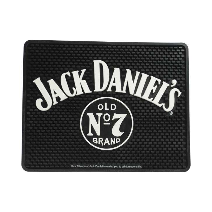 1x Jack Daniels Whiskey Tapis de bar carré No. 7 35x28