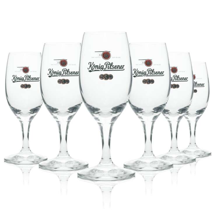 6 verres à bière König Pilsner 0,1 l, forme gobelet, Ritzenhoff