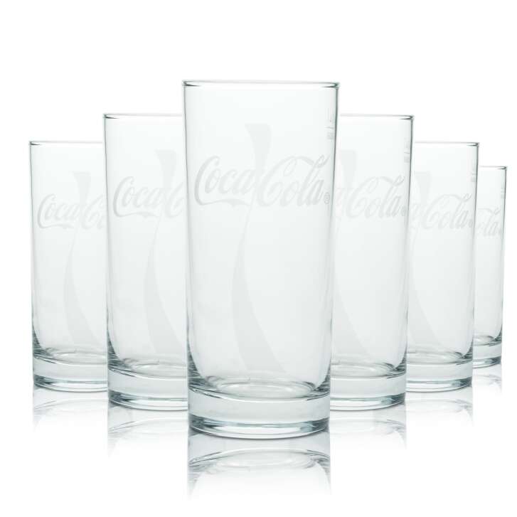12x Coca Cola verre à boissons gazeuses 0,4l verre à long drink Wave écriture transversale