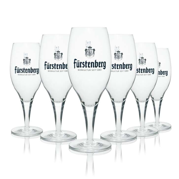 6x Fürstenberg verre à bière 0,4l coupe Rastal
