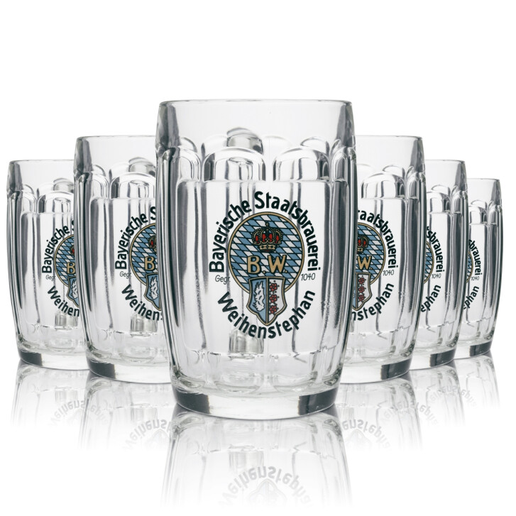 6x Weihenstephan bière verre pichet 500ml rastal