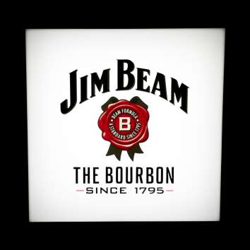 Jim Beam Whiskey Enseigne lumineuse LED Cube Blanc 3D...