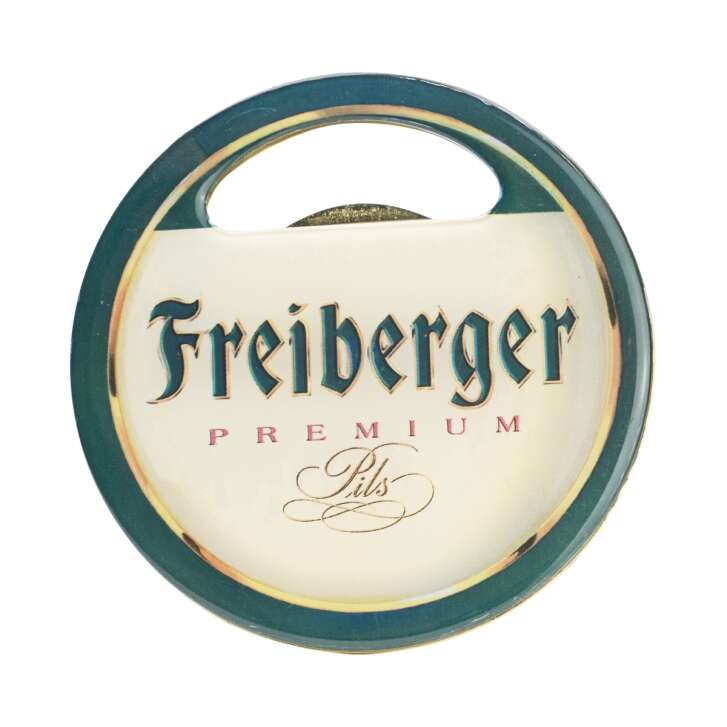 1x Ouvre-bouteille de bière Freiberger rond en métal