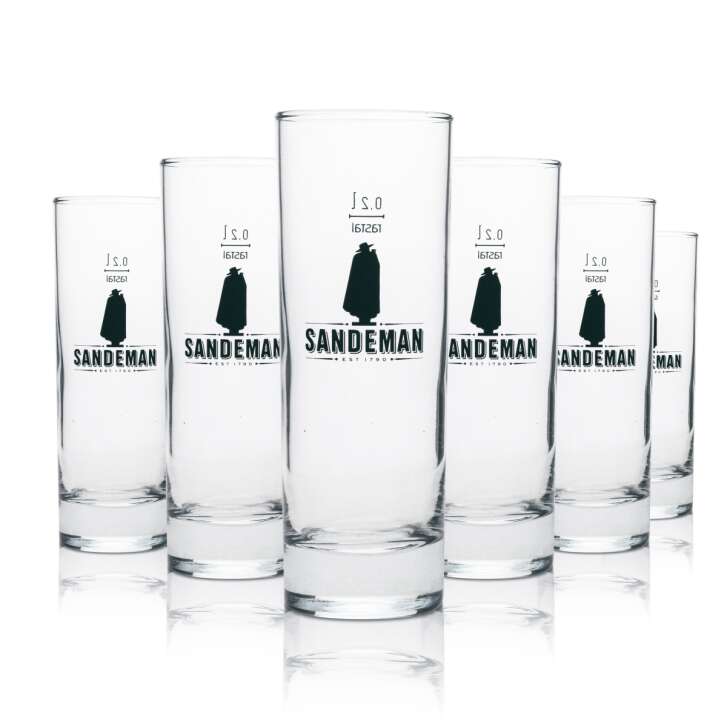 6x Sandeman verre à vin verre à long drink 200ml logo noir