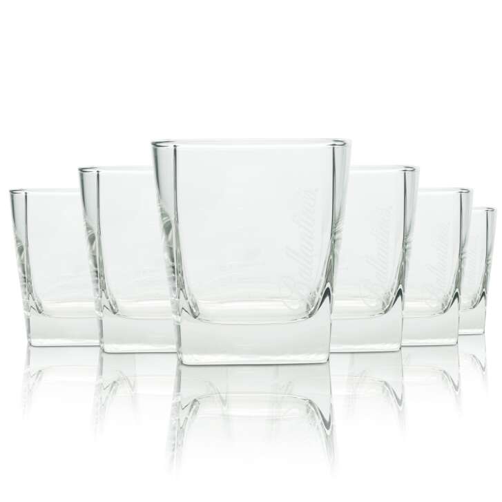 6x Ballantines Whiskey Glass Tumbler 300ml On Ice Glasses Nosing Tasting Bar