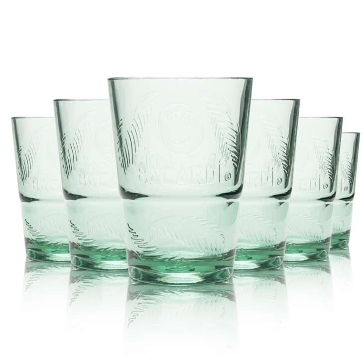 6x Bacardi Rum verre acrylique gobelet réutilisable vert