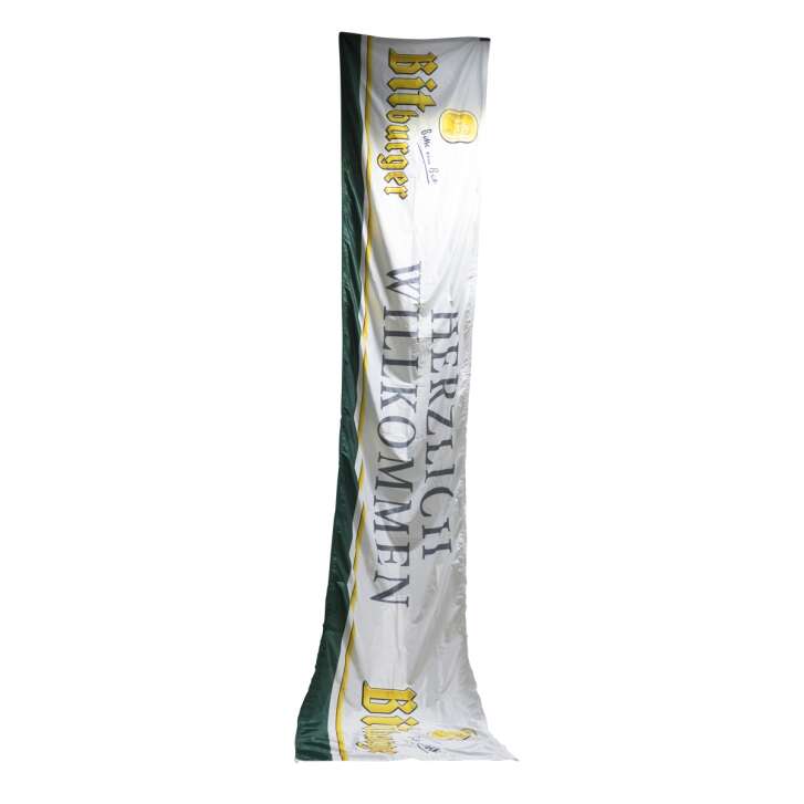 1x drapeau Bitburger  Bière Blanc Vert Bienvenue