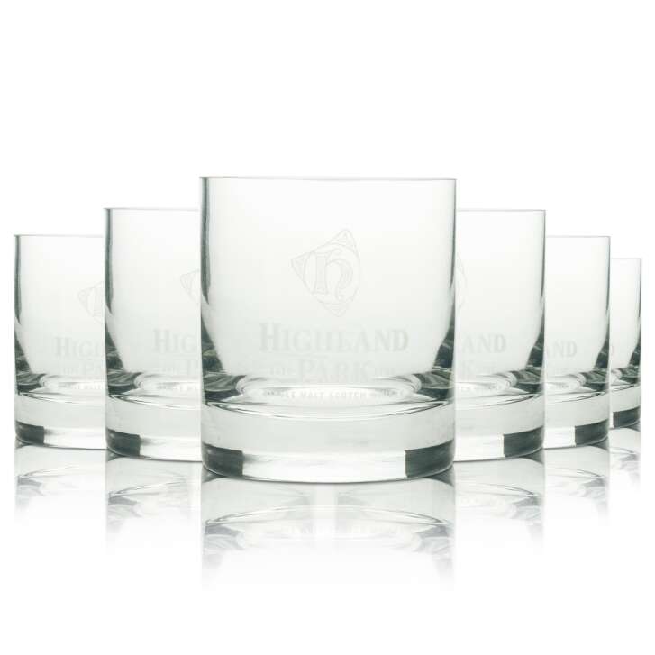6x Highland Park verre à whisky Tumbler logo blanc 4cl Mäser