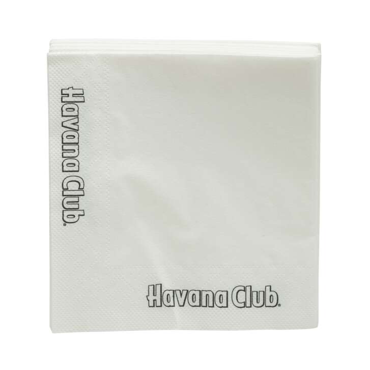 250x Serviettes Rhum Havana Club Blanc Écriture Petite