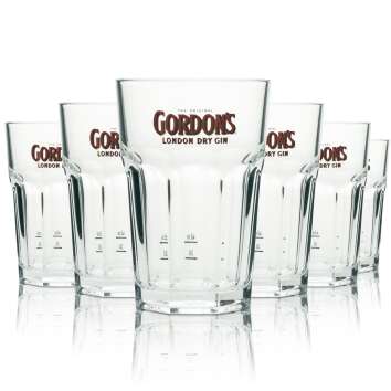 6x verre à gin Gordons Longdrink écriture...