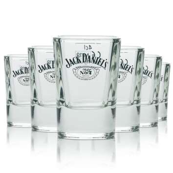 6x Jack Daniels verre à whisky shot carré 4cl