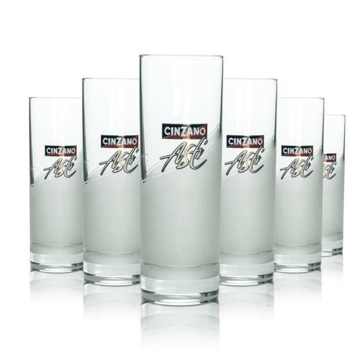 6x Cinzano verre apéritif verre au lait partiel logo doré 0,1l rastal