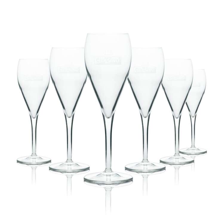 6x Cinzano Verre à apéritif Flûte à champagne Logo blanc