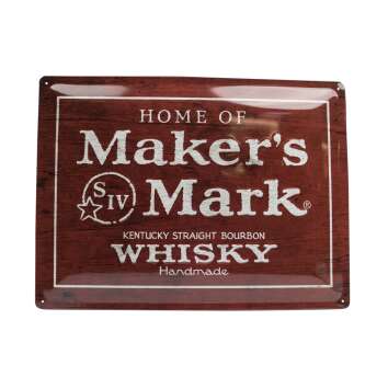 1x Makers Mark Whiskey Plaque de tôle Logo rouge...