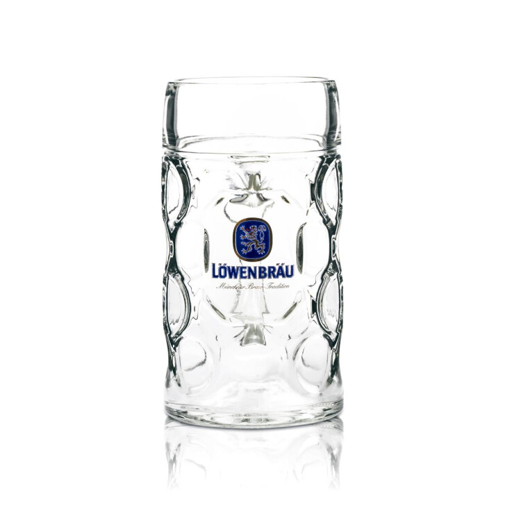6x Löwenbräu Maßkrug verre à bière 1L chope à anse Humpen Seidel verres brasserie Bavière