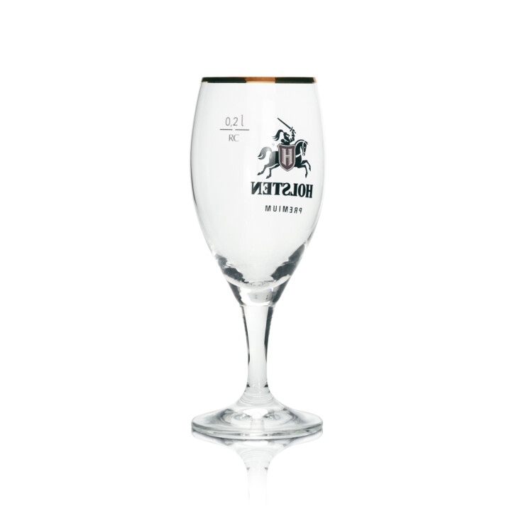 12 verres à bière Holsten Premium 0,2 l avec bord doré rastal