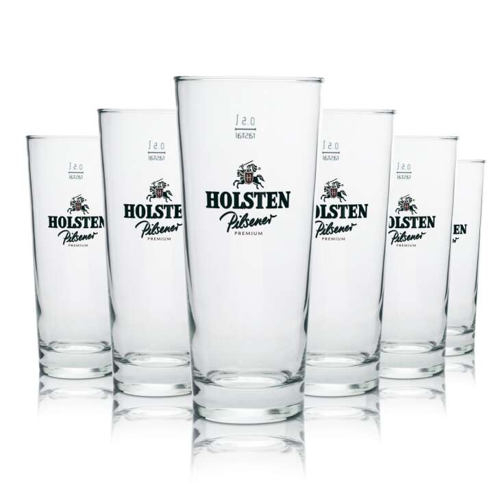 6x Holsten verre à bière Pilsner Premium Longdrink 0,5l rastal