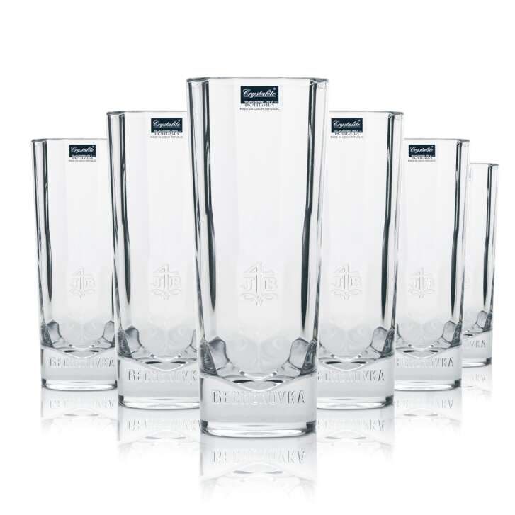 6x Becherovka Vodka verre cristal Tumbler 300ml