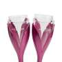 4x Moet Chandon Porte-verres à champagne Tulipe + 4 supports à verres en plastique Rose