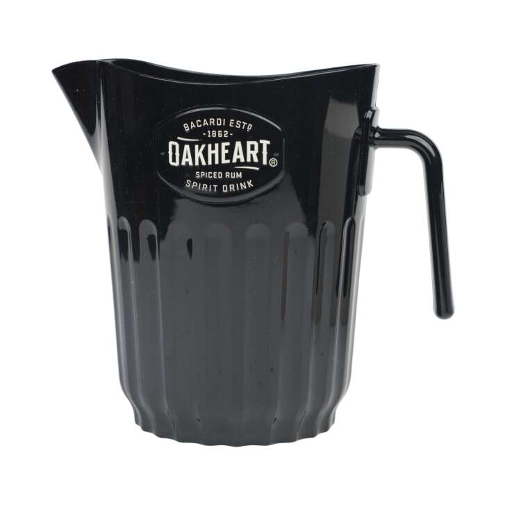 Bacardi Rum Pitcher Carafe noire 2l Oakheart pichet à cocktail en plastique bec verseur