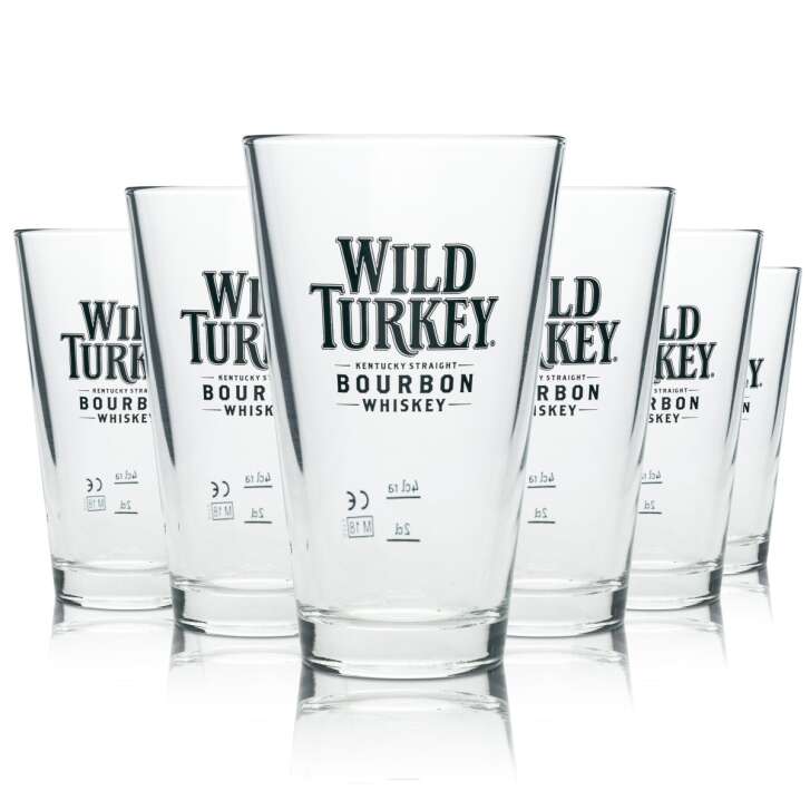 6x Wild Turkey verre à whisky long drink 250ml verres à cocktail bourbon tasting chêne